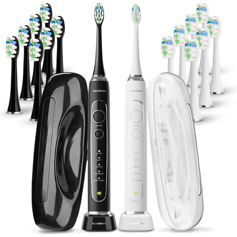 Elite Duo Ultra-Whitening Toothbrush Set - White and Black