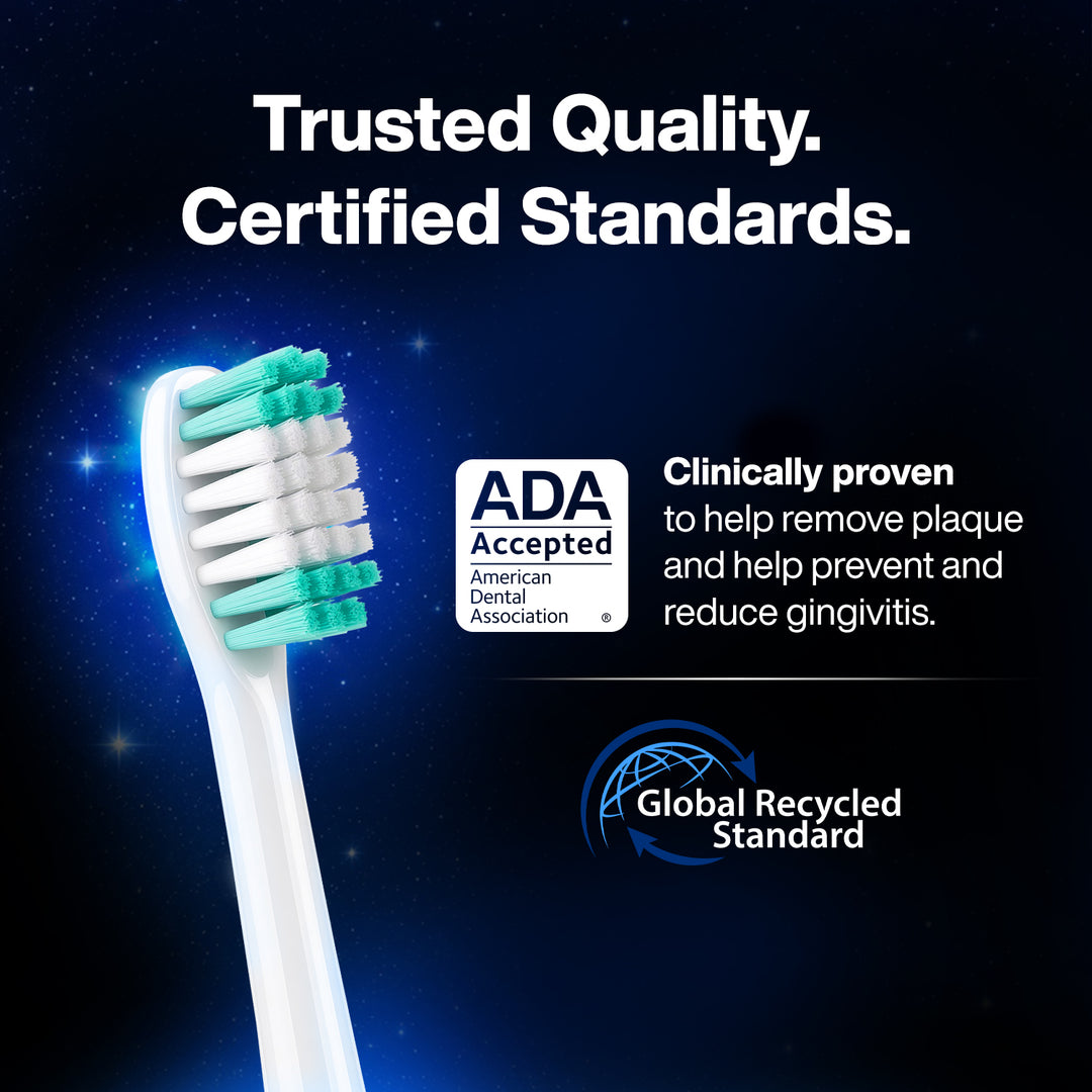 AquaSonic Standard replacement brush heads, White 2 Pack, Credibility #color_white