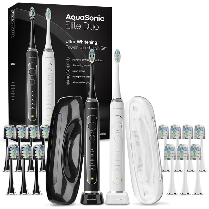 Elite Duo Ultra-Whitening Toothbrush Set - White and Black